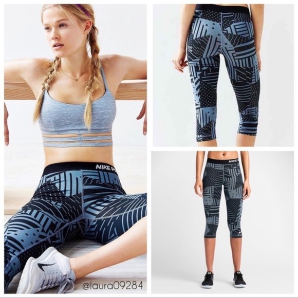 Nike Pro Patchwork Printed Leggings Small - Picture 1 of 5